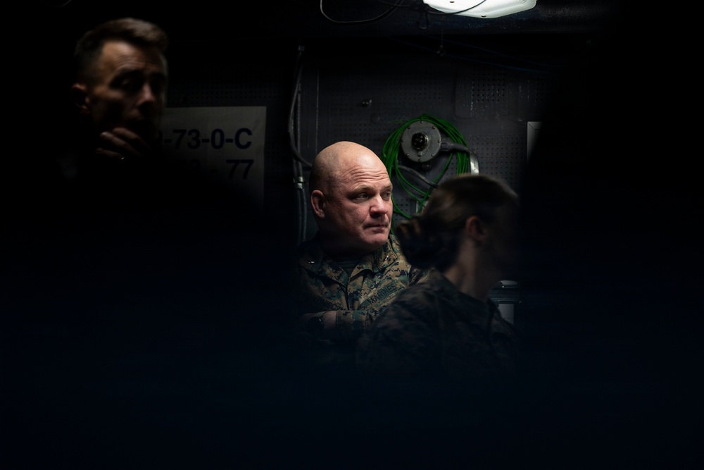 I MEF Deputy Commanding General Visits 11th MEU Marines and Sailors Aboard USS Boxer