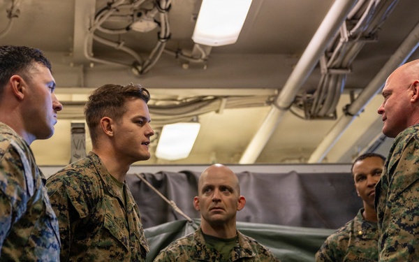 I MEF Deputy Commanding General Visits 11th MEU Marines and Sailors Aboard USS Boxer