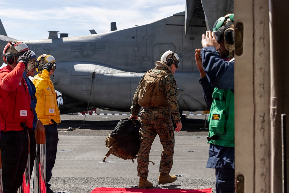 I MEF Deputy Commanding General Visits 11th MEU Marines and Sailors Aboard USS Boxer