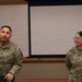 Sergeant Osorio is presented the Army Commendation Medal from the 35th Air Defense Artillery Brigade