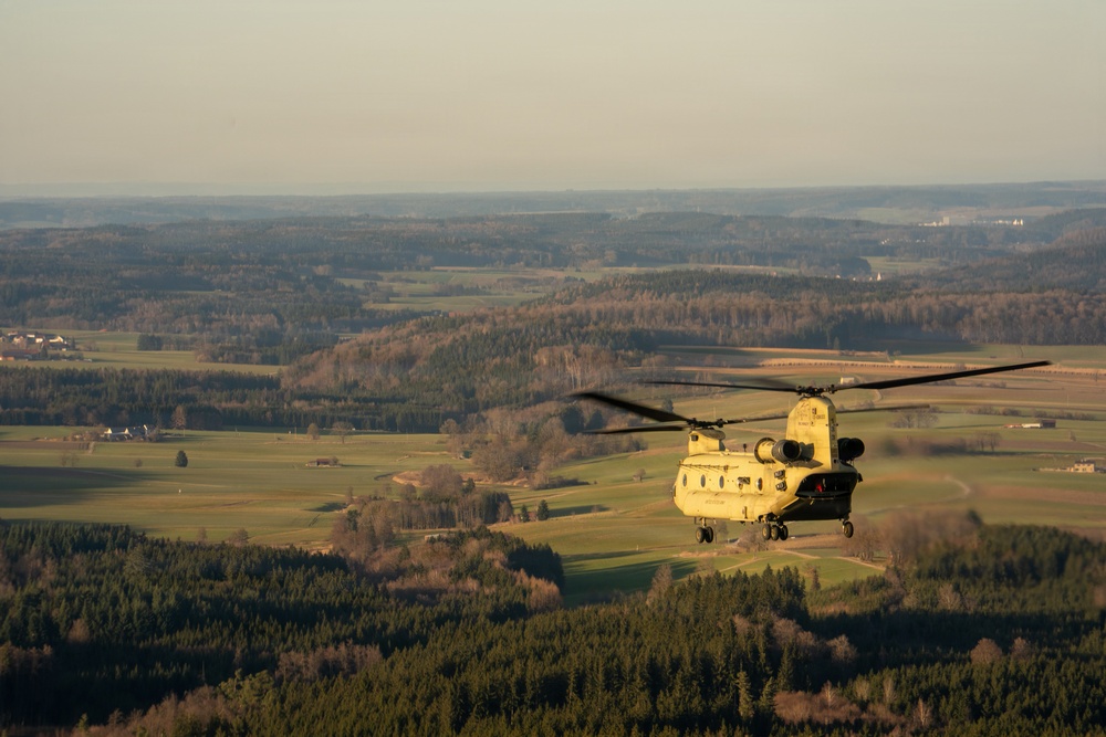 Bravo Company, 1-214th GSAB honors first sergeant with final flight over Neuschwanstein Castle