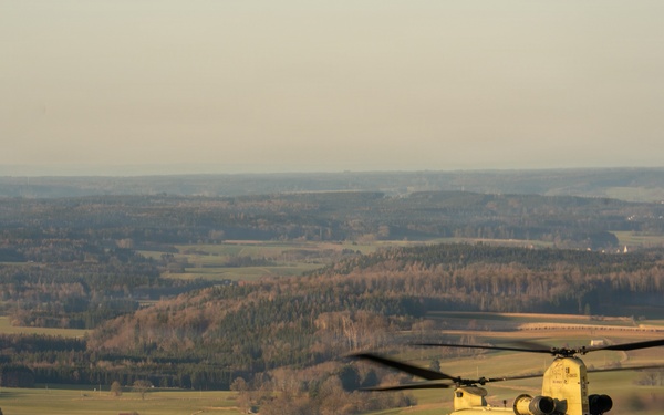 Bravo Company, 1-214th GSAB honors first sergeant with final flight over Neuschwanstein Castle