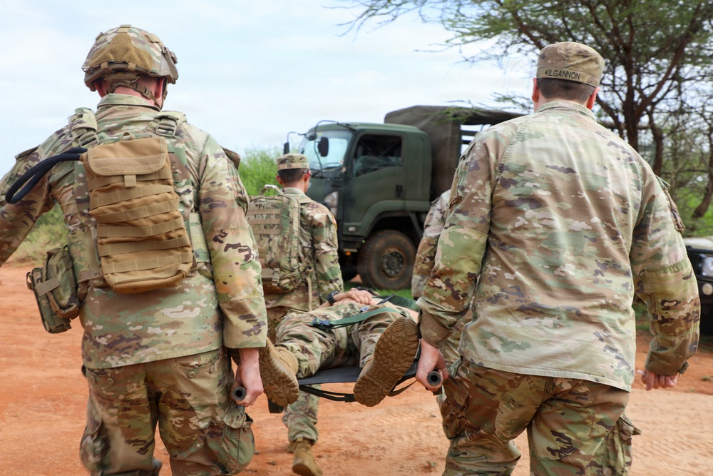 Task Force Minuteman medical teams practice forward deployed casualty evacuations during Justified Accord 2026