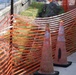 Safety cones are placed to denote construction at NSA Panama City