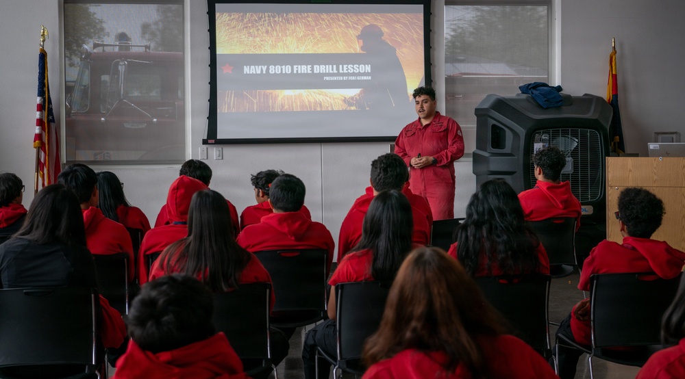 Navy Recruiter Returns to Alma Mater to Lead Damage Control Drill