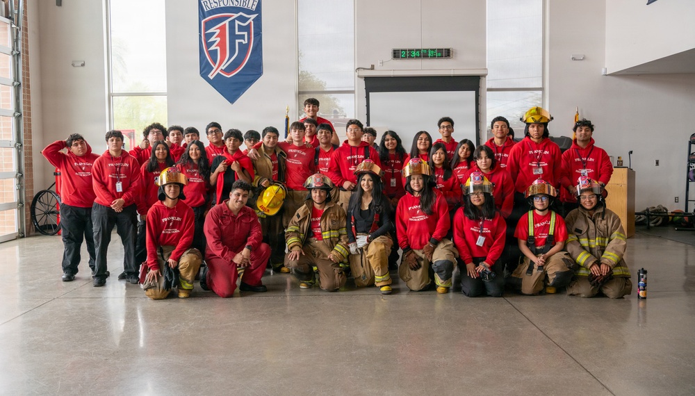 Navy Recruiter Returns to Alma Mater to Lead Damage Control Drill