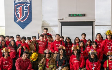 Navy Recruiter Returns to Alma Mater to Lead Damage Control Drill