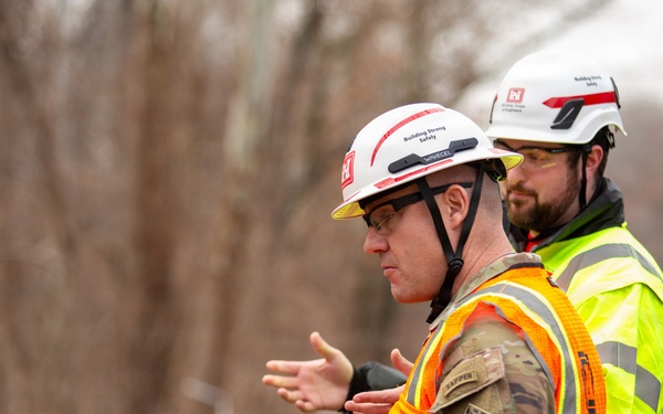 USACE Command Sgt. Maj. Galick visits Potomac Interceptor Collapse Site