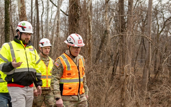 USACE Command Sgt. Maj. Galick visits Potomac Interceptor Collapse Site