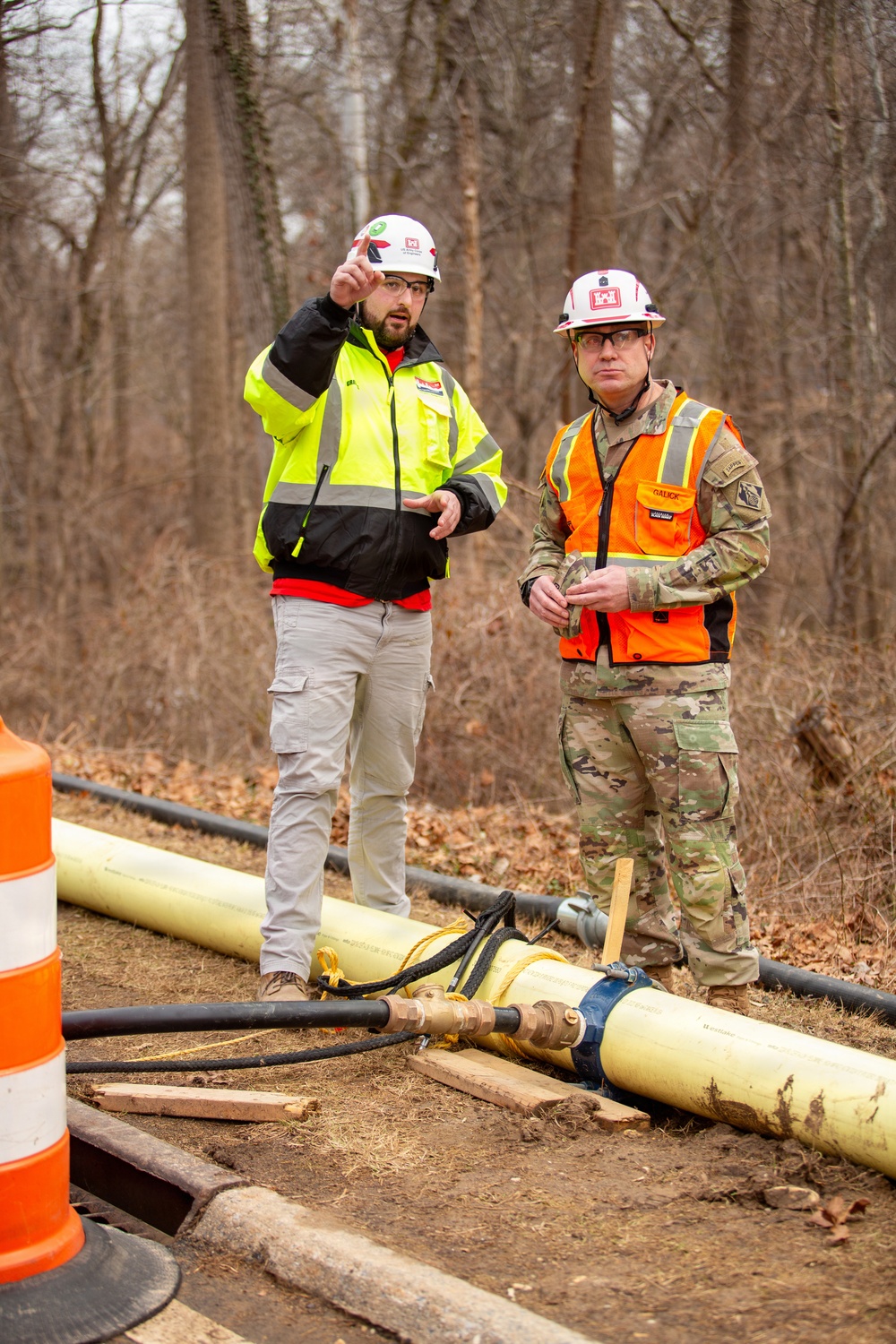 USACE Command Sgt. Maj. Galick visits Potomac Interceptor Collapse Site