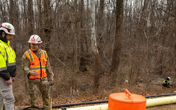 USACE Command Sgt. Maj. Galick visits Potomac Interceptor Collapse Site