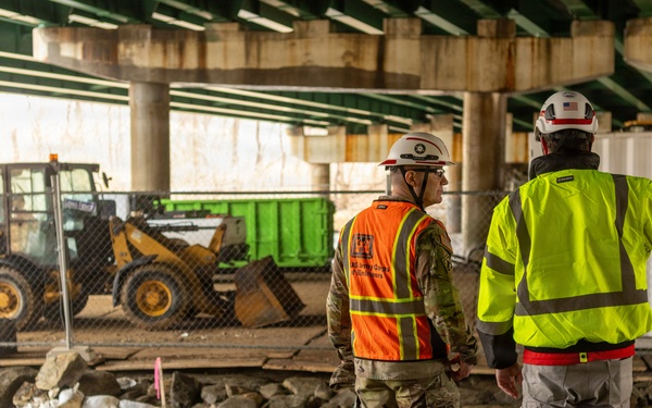 USACE Command Sgt. Maj. Galick visits Potomac Interceptor Collapse Site