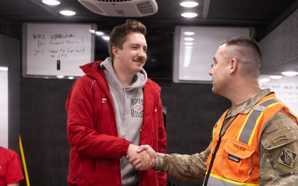 USACE Command Sgt. Maj. Galick visits staff working at the Potomac Interceptor Collapse Site