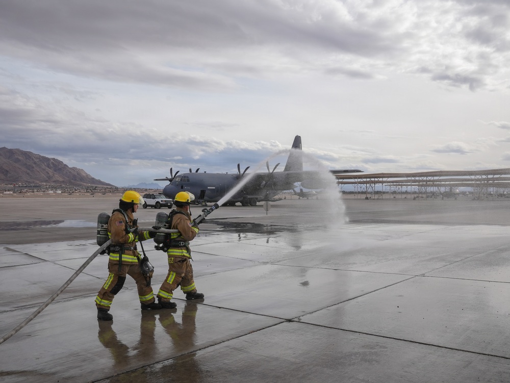 Flightline Ready: 99 CES firefighters train during RF 26-1