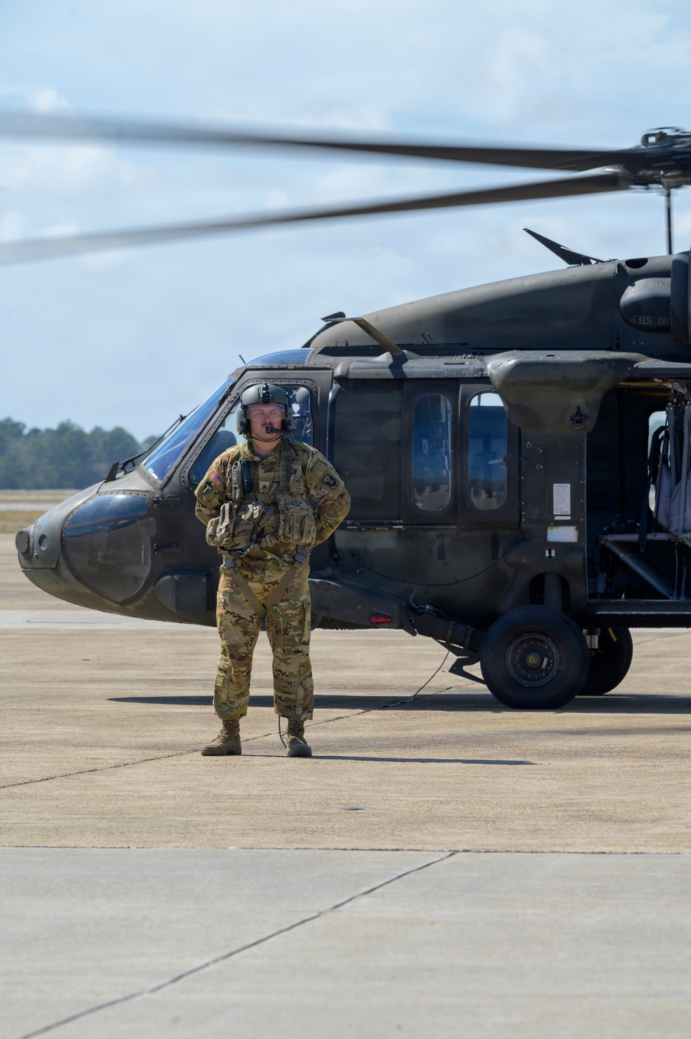 U.S. Army UH-60 Black Hawk Crew Chief Waits for Distinguished Visitors During Sentry South 26-2