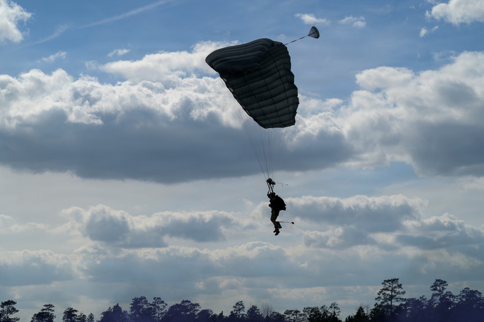 Spanish Air Force Airman Conducts Parachute Jump During Sentry South 26-2