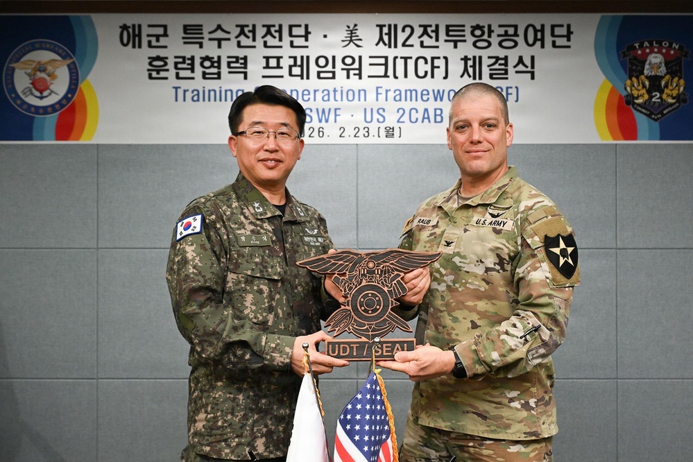 2CAB, ROK Navy Special Warfare Flotilla Formalize Training Cooperative Framework