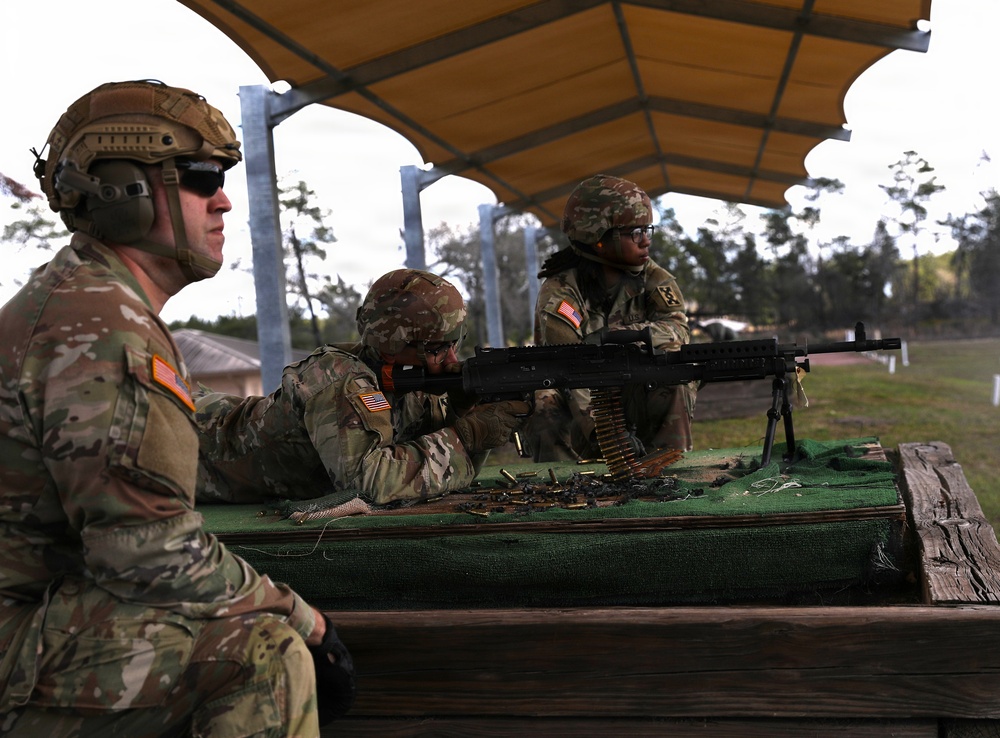 Soldiers Fire M240B Machine Gun