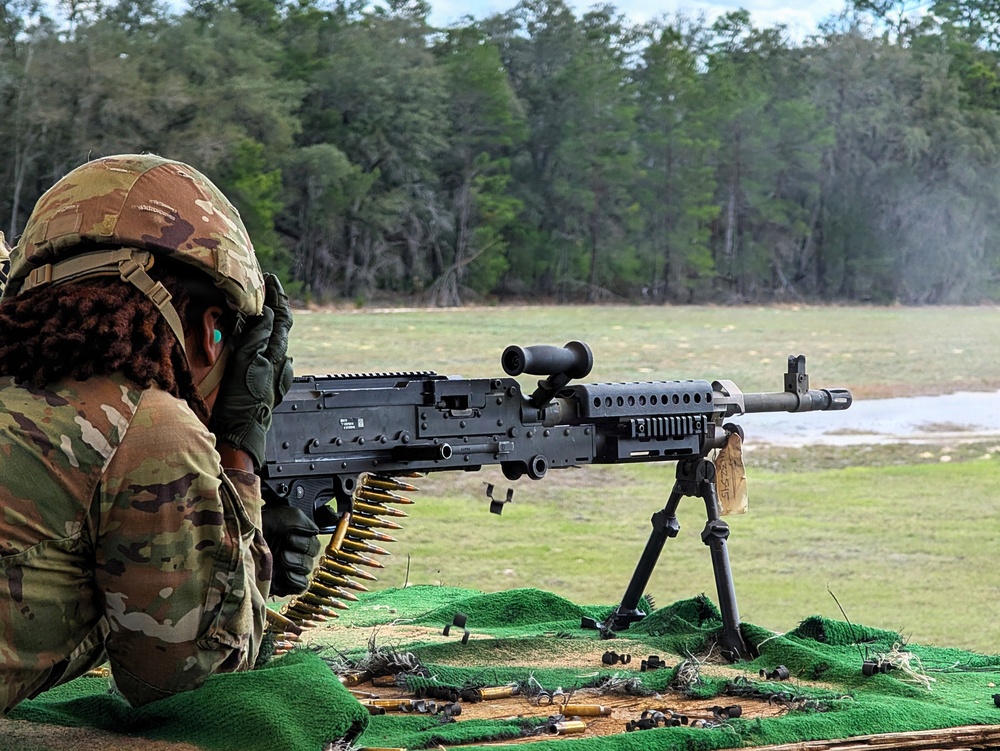 Soldier Engages Targets with M240B Machine Gun