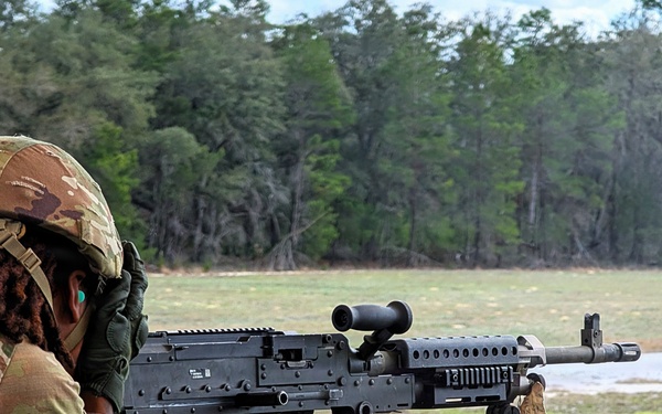 Soldier Engages Targets with M240B Machine Gun