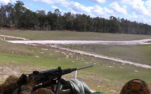 Soldier Fire M2 .50 Caliber Machine Gun