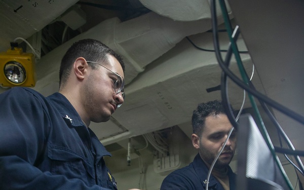 USS Tripoli Sailors Conduct Electrical Maintenance