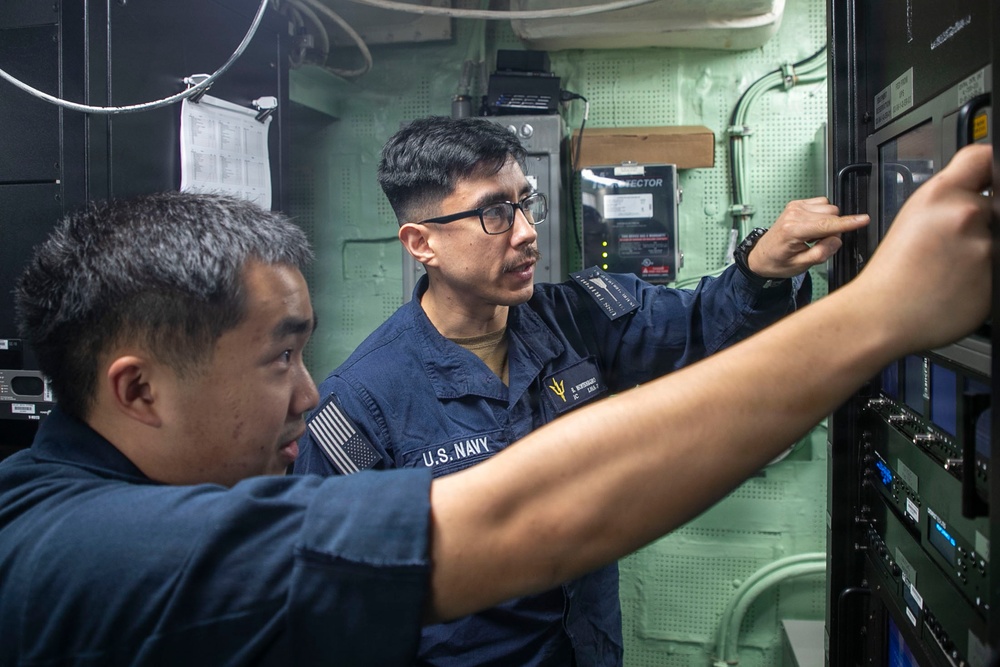 USS Tripoli Sailors Conduct Electrical Maintenance