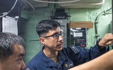USS Tripoli Sailors Conduct Electrical Maintenance