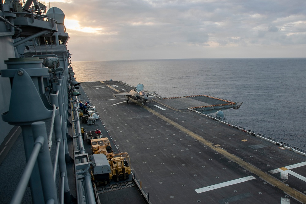 USS Tripoli Conducts Evening Flight Operations