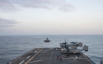 USS Tripoli Conducts Evening Flight Operations