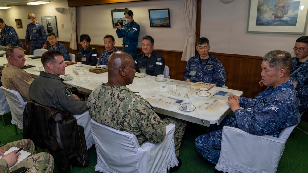 Tripoli ARG Commanding officers meeting with JMSDF Rear Admiral