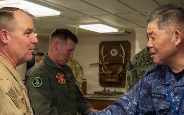 Tripoli ARG Commanding officers meeting with JMSDF Rear Admiral