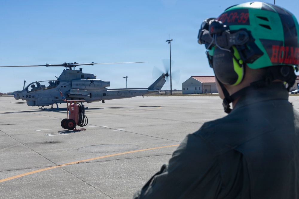 U.S. Marines with HMLA-269 conduct flight operations during MAG-29 DAO Exercise