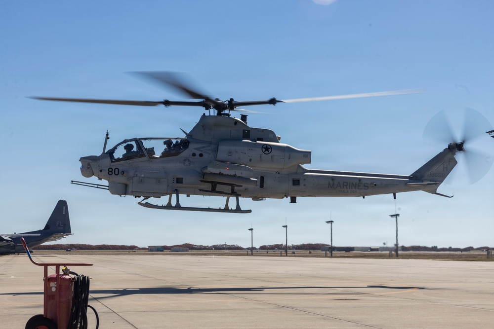 U.S. Marines with HMLA-269 conduct flight operations during MAG-29 DAO Exercise