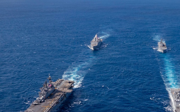 USS Tripoli Conducts Group Sail during Operation Iron Fist