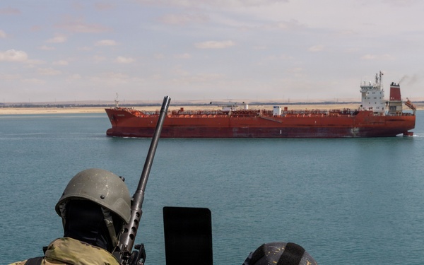 USS Gerald R. Ford (CVN 78) transits the Suez Canal during Operation Epic Fury