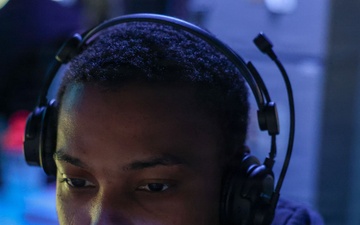 Sailors aboard the USS John Finn stand watch during Operation Epic Fury