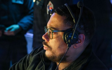 Sailors aboard the USS John Finn stand watch in the U.S. Central Command area of responsibility
