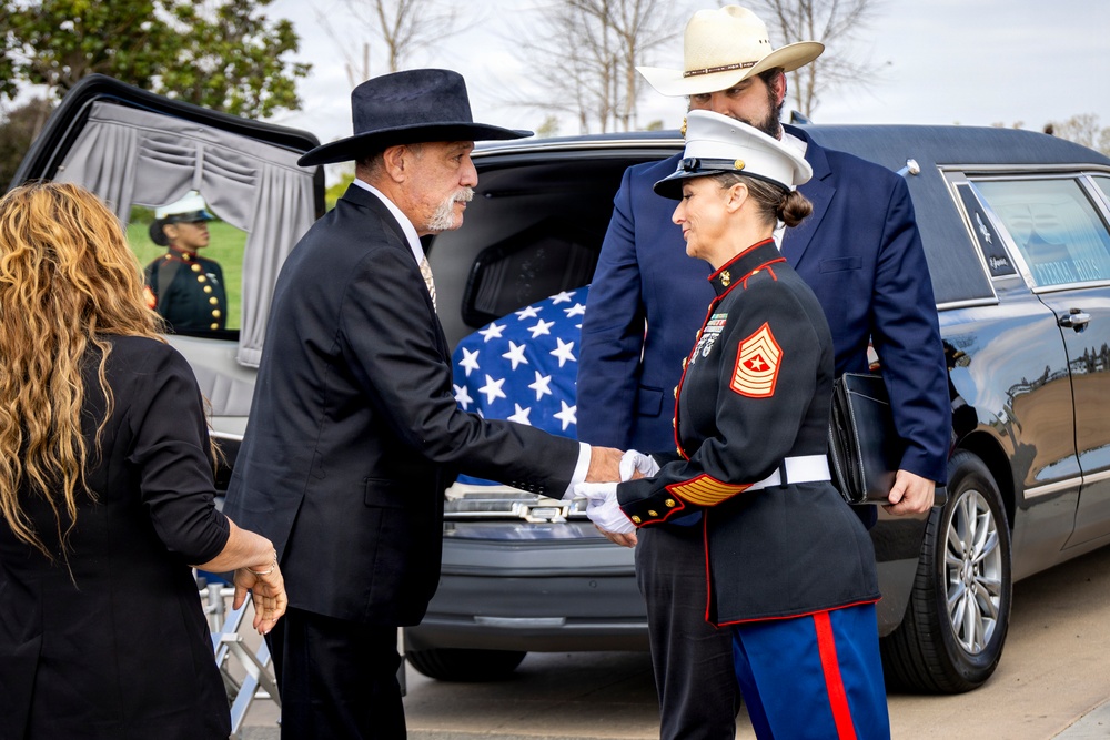 The Late MGySgt Juan Valdez’s Funeral Service At Miramar National Cemetery