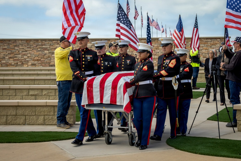 The Late MGySgt Juan Valdez’s Funeral Service At Miramar National Cemetery