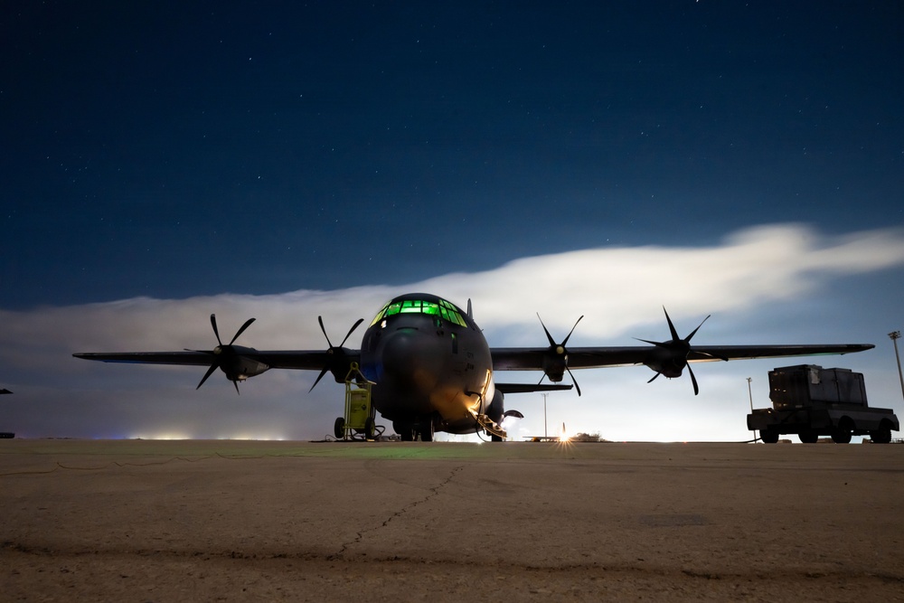 C-130 Crew Conducts Airlift Mission