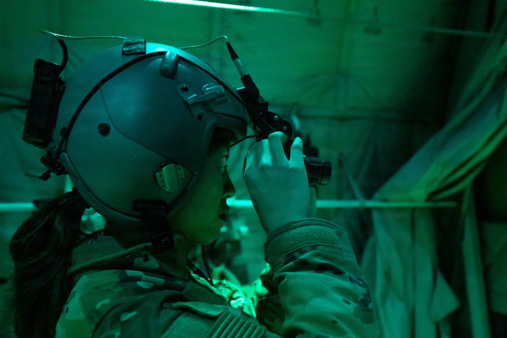 C-130 crew conducts airlift mission