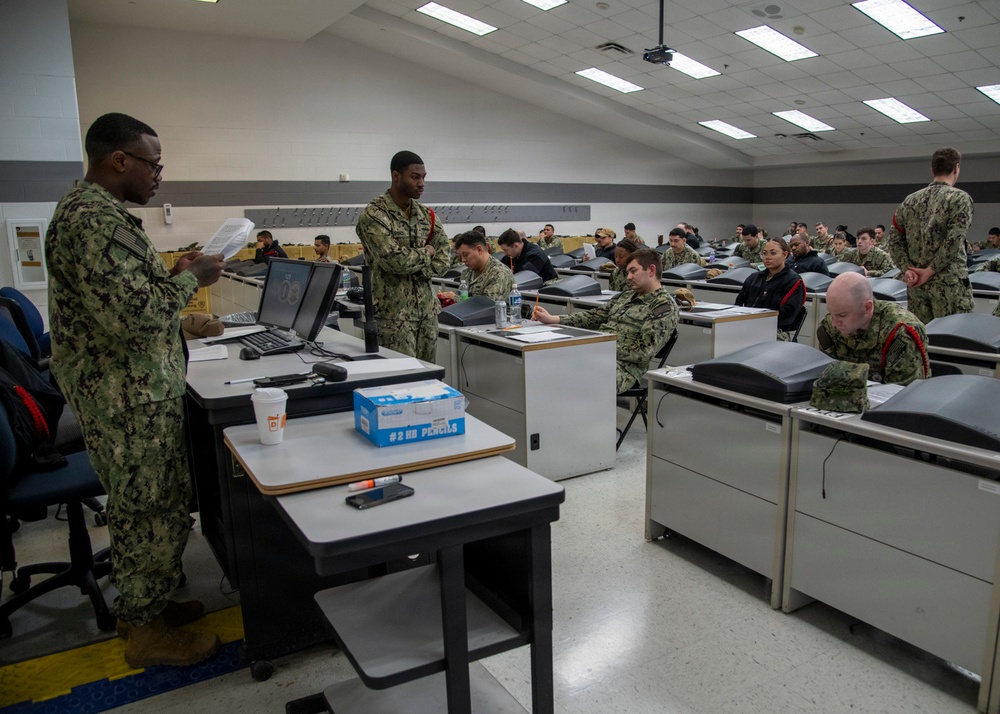 RTC Sailors take Navy-wide advancement exams