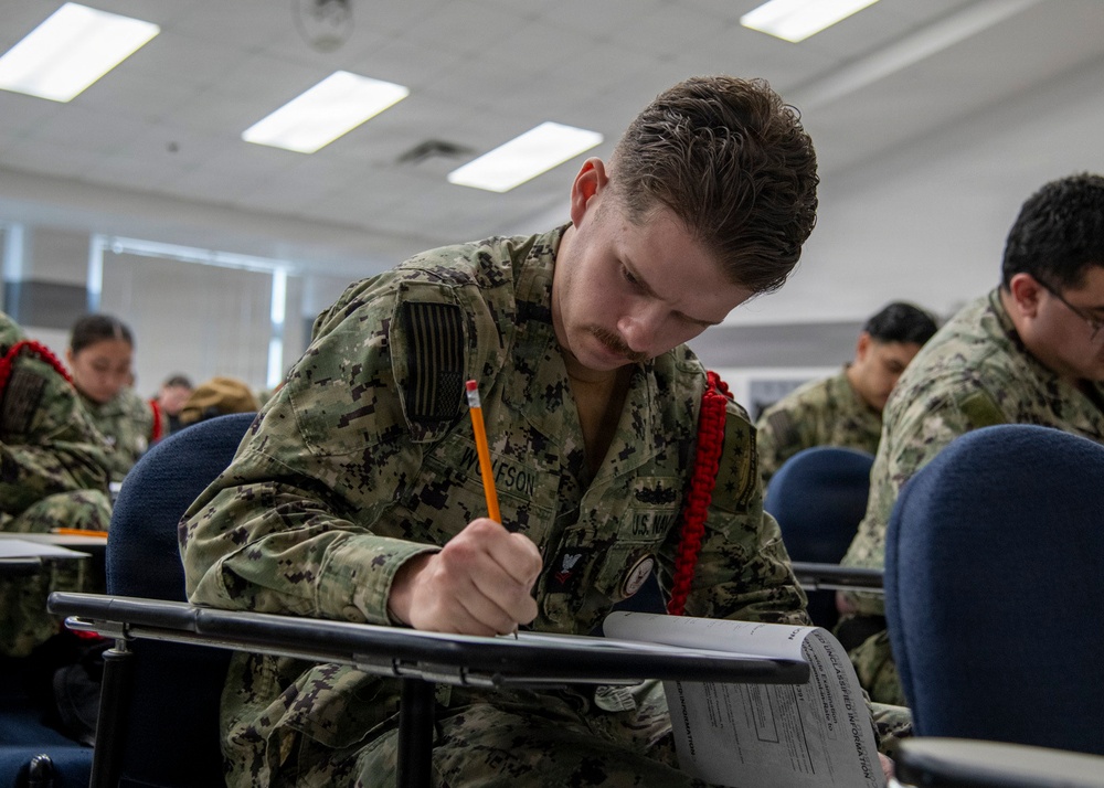 RTC Sailors take Navy-wide advancement exams