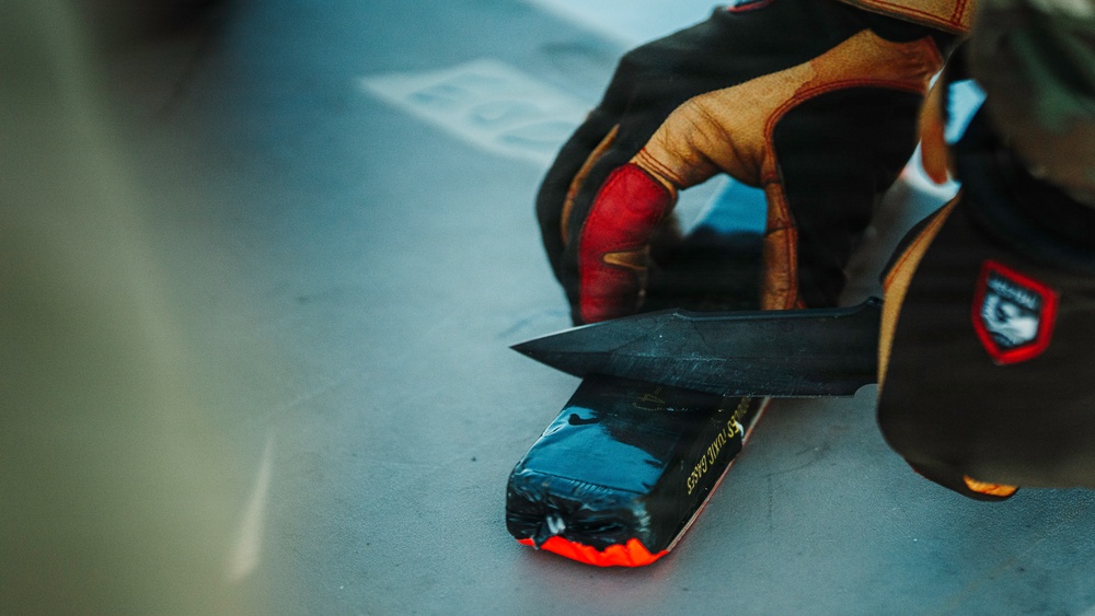 US Navy, Air Force EOD technicians conduct airfield clearance drill