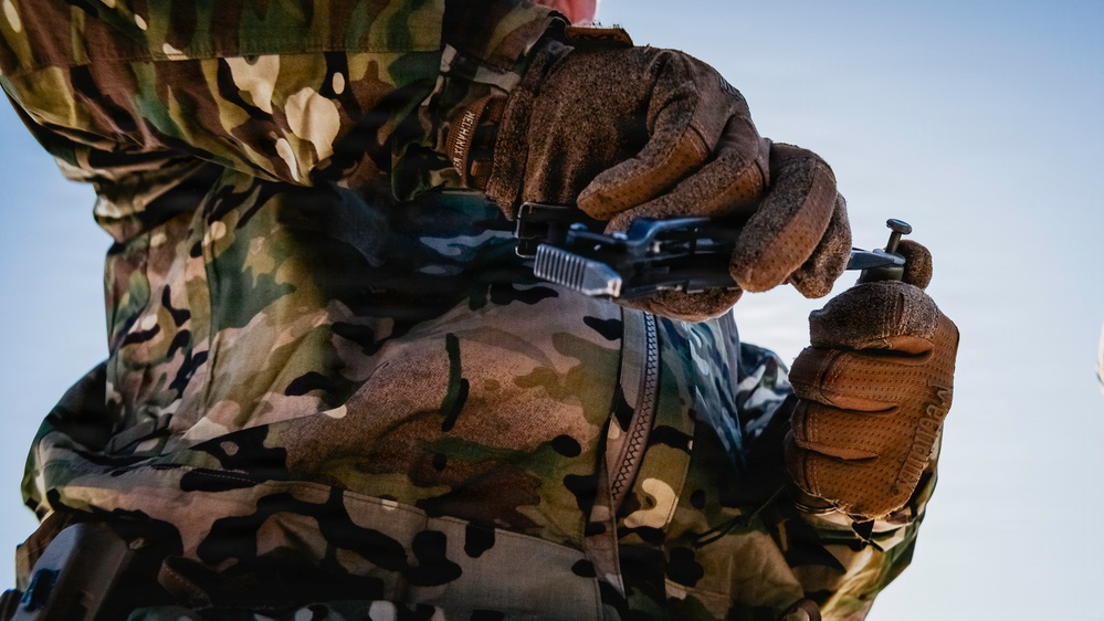 US Navy, Air Force EOD technicians conduct airfield clearance crill
