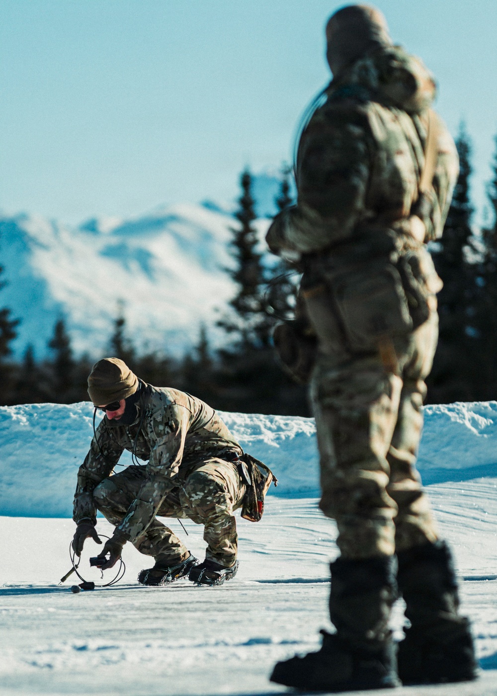 US Navy, Air Force EOD technicians conduct airfield clearance drill