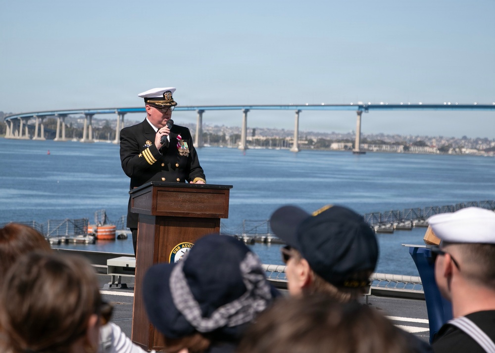 USS Augusta Holds Change of Command Ceremony