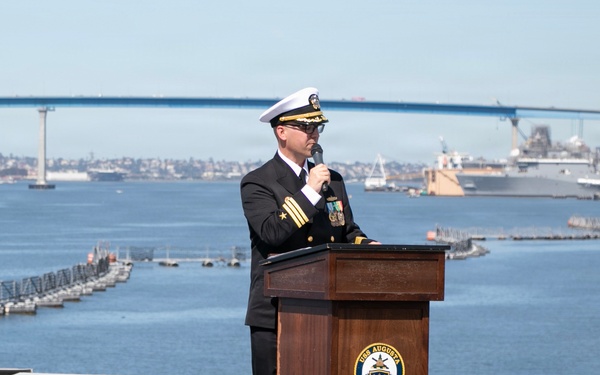 USS Augusta Holds Change of Command Ceremony
