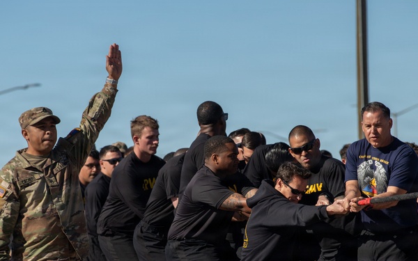 A test of strength: 1st Armored Division Soldiers pull tanks to glory